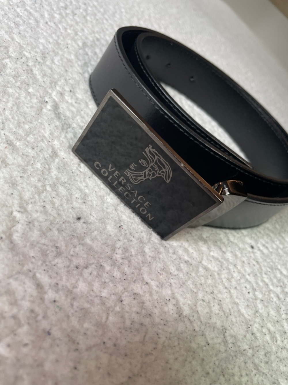 Versace Black Leather Signature Belt